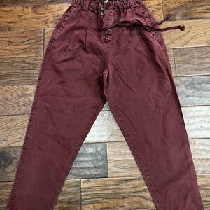 Free people, size xs, burgundy color jeans